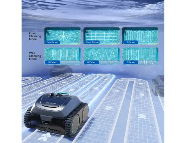 Ασύρματη Σκούπα Ρομπότ Πισίνας Wybot C1 με Wi-Fi, Bluetooth, 5 λειτουργίες καθαρισμού και επαναφορτιζόμενη μπαταρία 4.600mAh - BlackC1