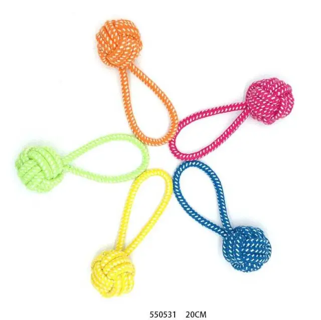 Παιχνίδι σκύλου σχοινί με μπάλα - 20cm - 12pcs - 550531 2