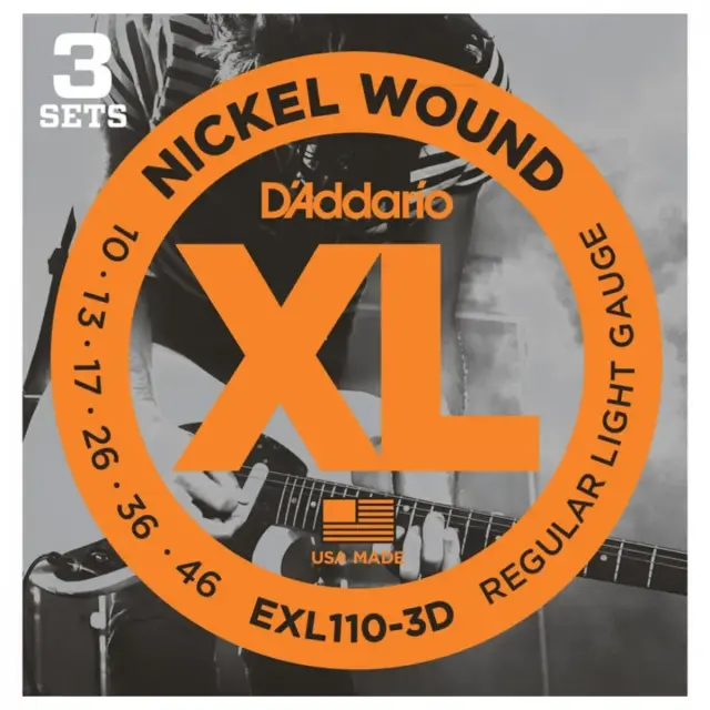 D'Addario EXL110-3D Χορδές Ηλεκτρικής Κιθάρας 10-46 (Πακέτο 3 Σετ)