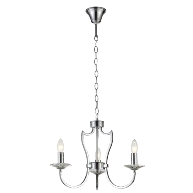 Pendant Lamp Riga P03755CH χρώμιο με κρυστάλλους – κλασικό και πρωτότυπο φωτιστικό οροφής Ασημί 2