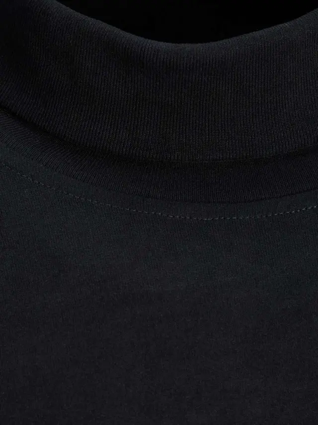 JPRBLAWARREN PEACH SOLID LS ROLL NECK Black 2