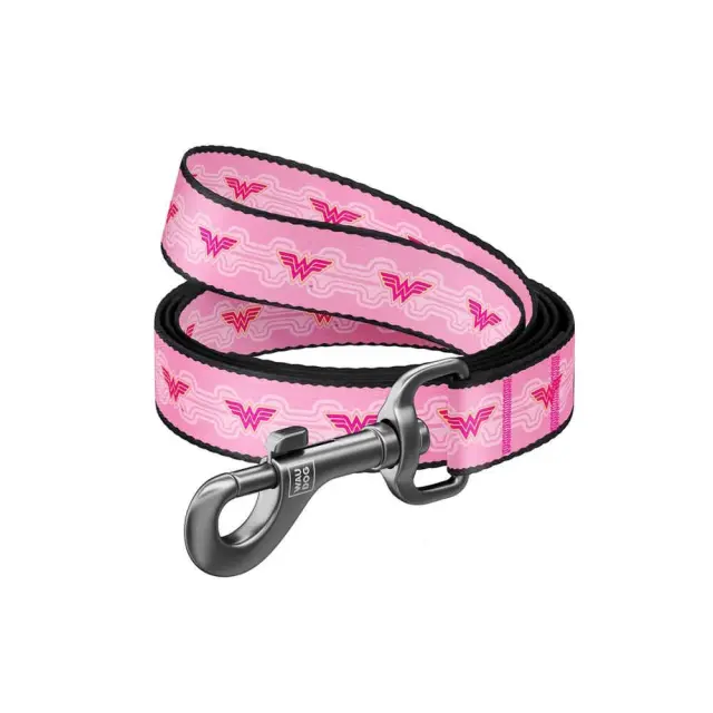 Wau Dog Οδηγός Περιπάτου Nylon Short Leash Wonder Woman Light Pink 25mm L (122cm) 0x122x0.25cm Μονόχρωμο - M