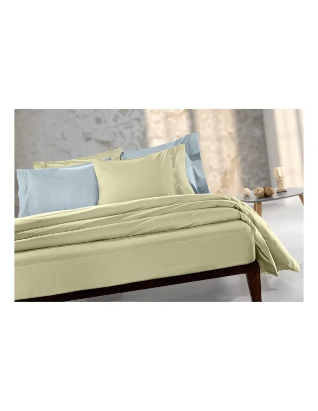 Σεντόνι Διπλό με Λάστιχο Guy Laroche Color Plus Olive 140x200+32