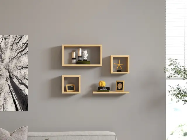 Ράφι Τοίχου Δρυς Ζαφείρι SITOLA 3