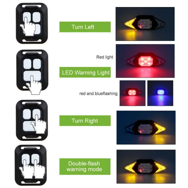 Φώτα Ποδηλάτου Με Διακόπτη - Remote Control Steering Tail Light 2