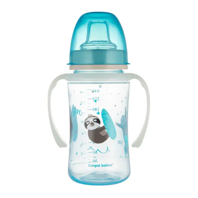 Εκπαιδευτικό Κύπελλο με Λαβές 240ml +6m Exotic Animals Canpol Blue 35/208