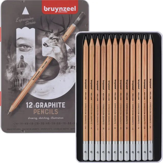 Σετ 12 Μολύβια Γραφίτη Bruynzeel Expression Series Graphite