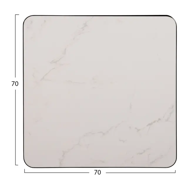 ΕΠΙΦΑΝΕΙΑ ΤΡΑΠΕΖΙΟΥ SINTERED STONE FB96654.02 WHITE MARBLE--ΠΛΑΙΣΙΟ ALU ΜΑΥΡΟ 70x70εκ. 2