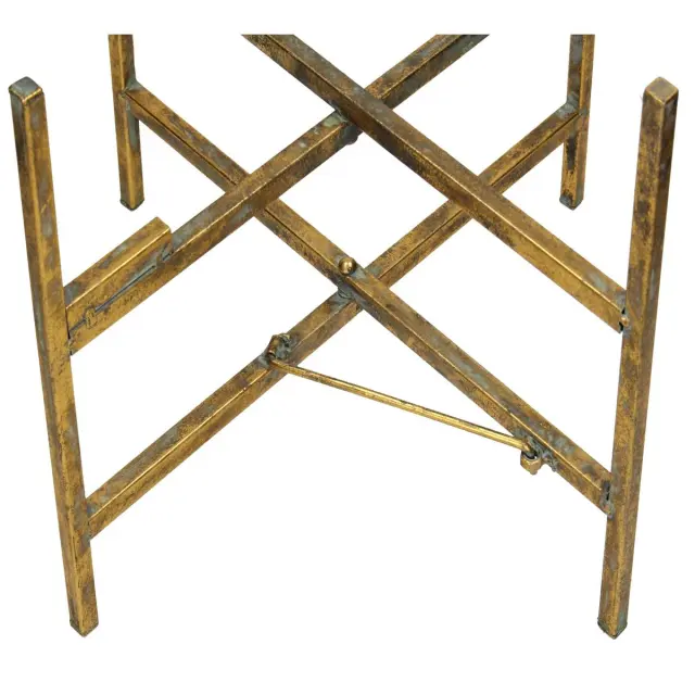 Κασπώ Χρυσό Μέταλλο 50x50x41cm Σετ 2Τμχ 3