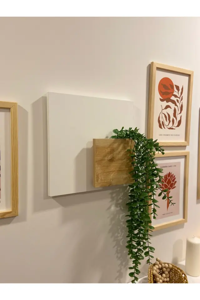Stewehome Μποέμ Ράφι τοίχου σκανδιναβικού στυλ για φυτά από μοριοσανίδα 30x6x18 cm 3