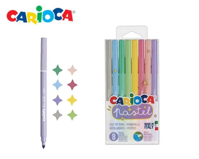 Carioca Pastel Πλενόμενοι Μαρκαδόροι Ζωγραφικής σε 8 Χρώματα/ 239.430320 (Carioca)
