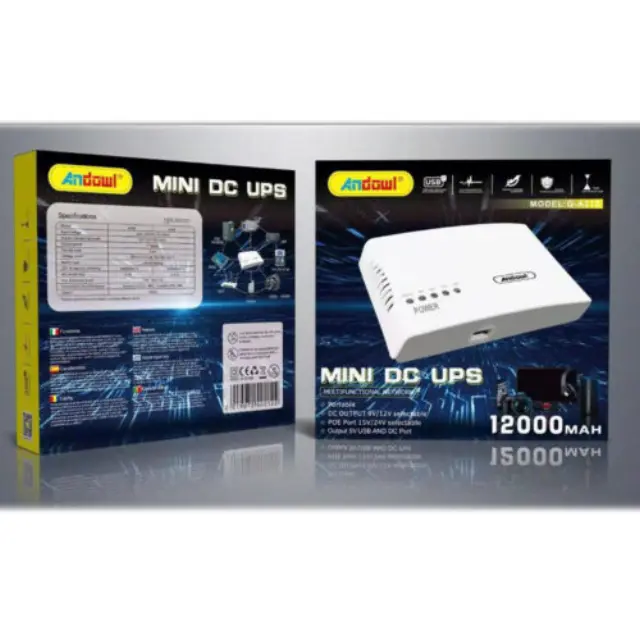 Andowl Mini DC UPS 12000mah 17W Q-A212 2