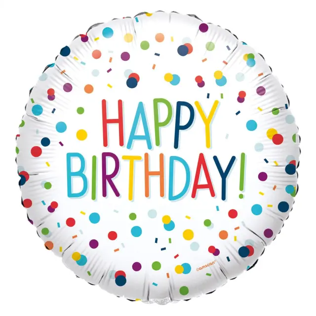Μπαλόνι Φοιλ 17 Confetti Birthday / 43 εκ