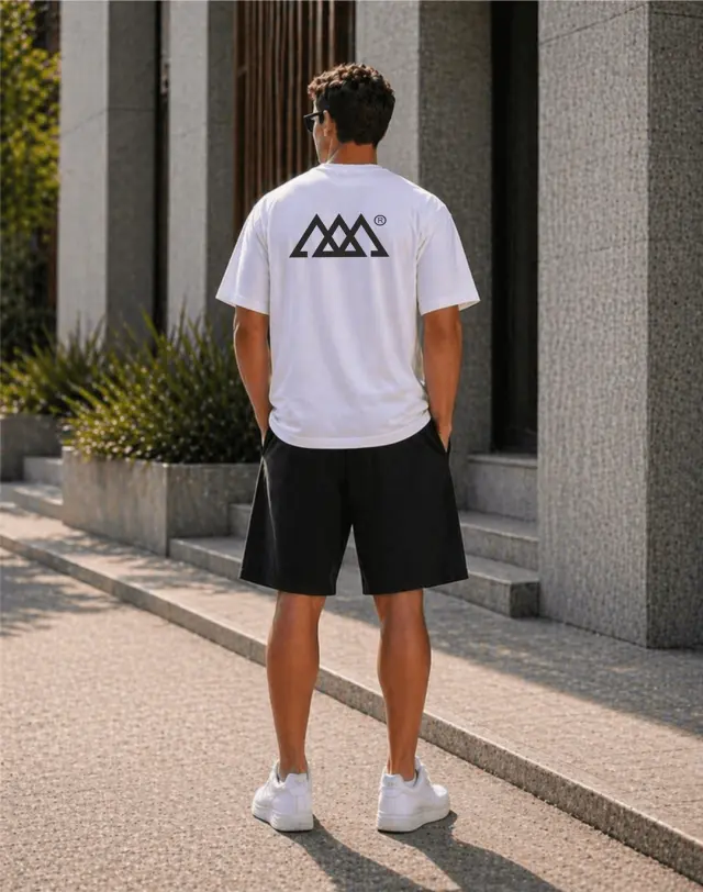 Noshame® Σετ Oversized T-shirt & Βερμούδα Λευκό-Μαύρο με τύπωμα - 752556 - XXL