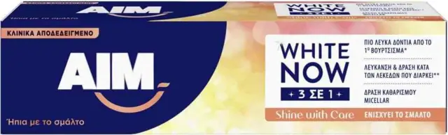 AIM White Now Shine with Care Οδοντόκρεμα για Λεύκανση και Προστασία 75ml