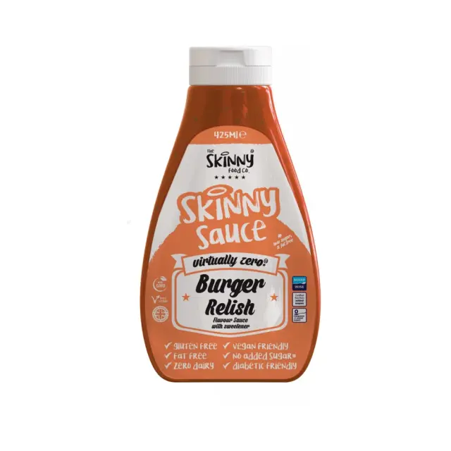 Burger Relish Sauce Virtually Zero Calorie 425ml The Skinny Food Co