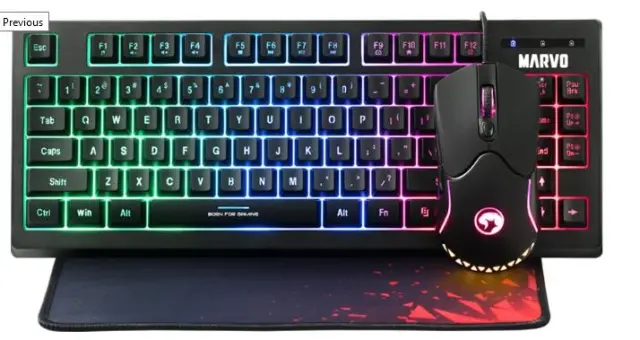 MARVO CM310 GAMING SET, ΠΛΗΚΤΡΟΛΟΓΙΟ+ΠΟΝΤΙΚΙ+MOUSEPAD, ΜΑΥΡΟ