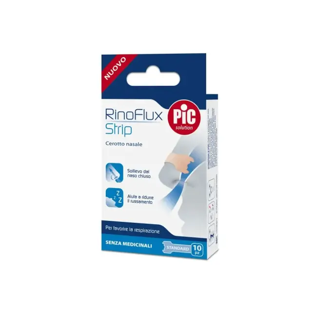 Pic RinoFlux Strip Nasal Plaster Standard, Ρινικές Ταινίες Για Διευκόλυνση Της Αναπνοής 10τμχ