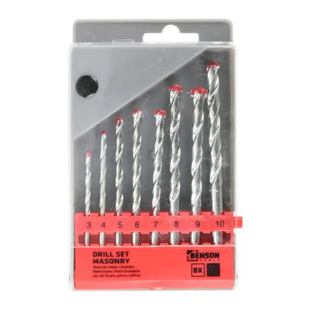 Drill set 8 pieces masonry cassette
