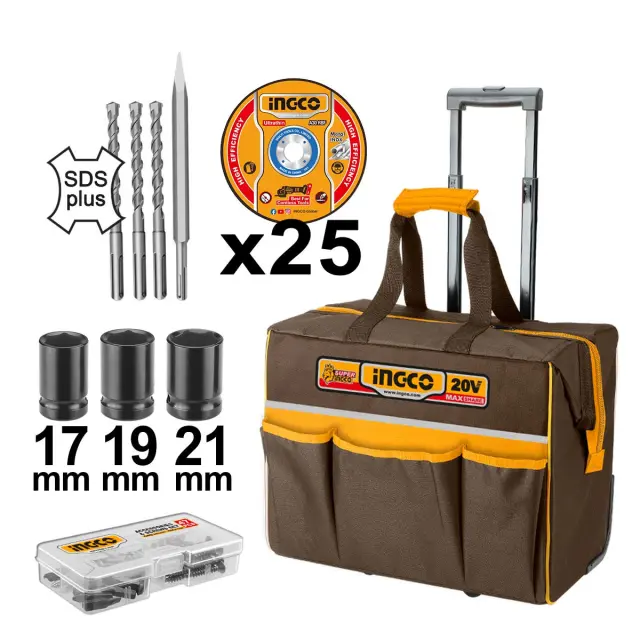 ΣΕΤ 5 ΕΡΓΑΛΕΙΩΝ ΜΠΑΤΑΡΙΑΣ 2X20V 4AH INGCO CKLI20595E 3