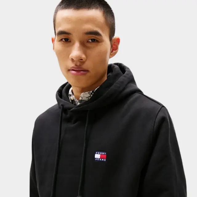 Tommy Hilfiger - Ανδρικό Φούτερ Badge Fleece Drawstring Regular Fit DM0DM23606-BDS Μαύρο - 3XL 3