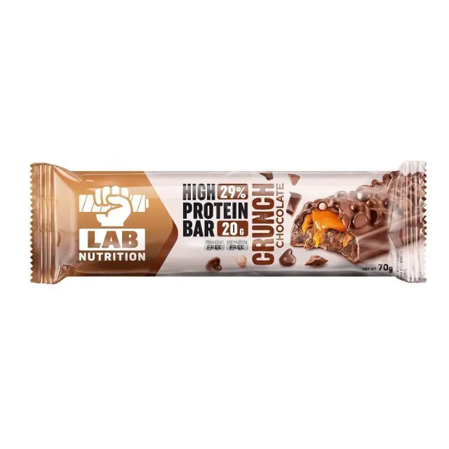 Lab Nutrition Crunch Protein Bar Chocolate Τραγανή Μπάρα Πρωτεΐνης Σοκολάτα, 70g