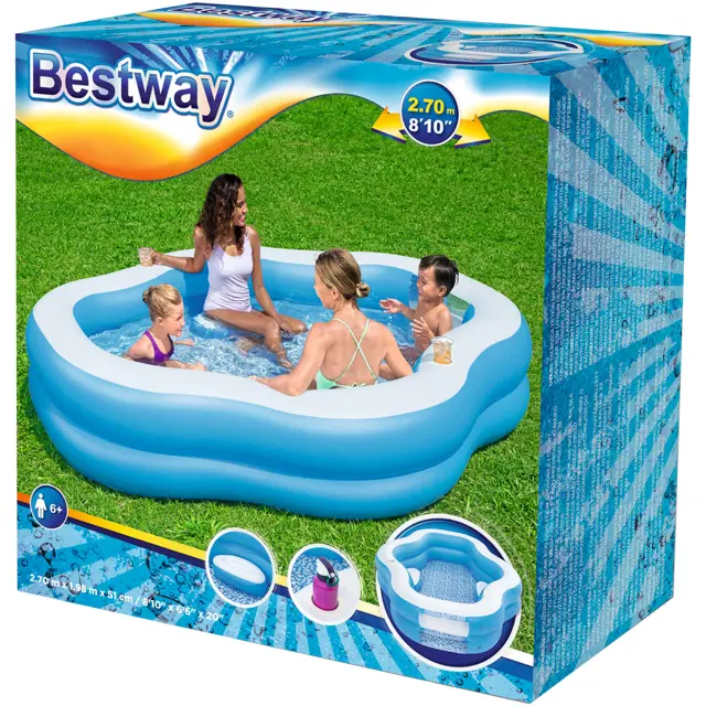 Πισίνα Globo Bestway Πισίνα Φουσκωτή Μπλε 270x198x51εκ. 2