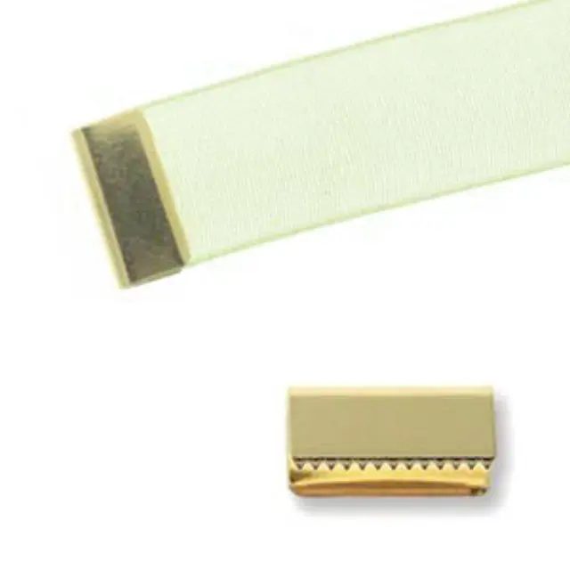 Ακροδέκτης Χωρίς Τρύπα για Κορδέλες 11x5.5mm - Gold Plated - 12τεμ