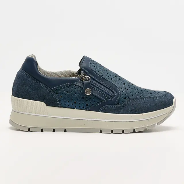 Imac Sneakers Γυναικείο δέρμα/δέρμα Nubuck Μπλέ IMA/557040 JEANS/METAL - 36