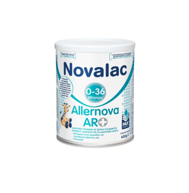 NOVALAC ALLERNOVA AR+ για την Αντιμετώπιση Αλλεργιών στην Πρωτεΐνη του Αγελαδινού Γάλακτος από την Γέννηση Έως 36 Μηνών 400gr