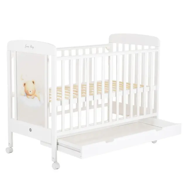 Moni Ξύλινο Βρεφικό Κρεβάτι για στρώμα 60x120cm Lunahug με Φωτιζόμενο Πλαϊνό Πάνελ 3801005210527 2