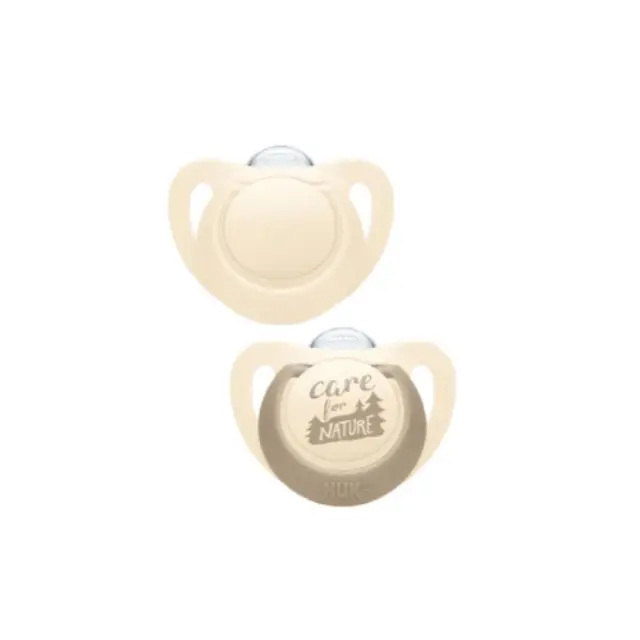 Nuk for Nature Πιπίλες Σιλικόνης για 0-6 Μηνών Πράσινο-Μπεζ (10,730,762), 2 τμχ