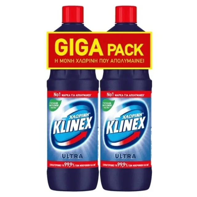 Klinex Ultra Protection Regular Παχύρρευστη Χλωρίνη 2x1.25lt
