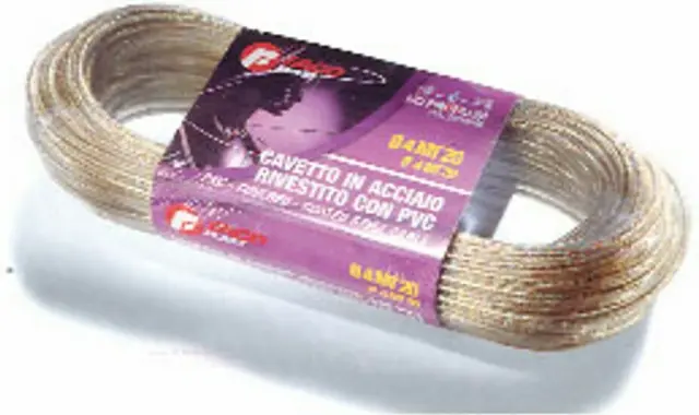 FacoPlast συρματόσχοινο πλαστικοποιημένο PVC-Brass 4ΜΜ 20ΜΤ Ιταλίας 0104022
