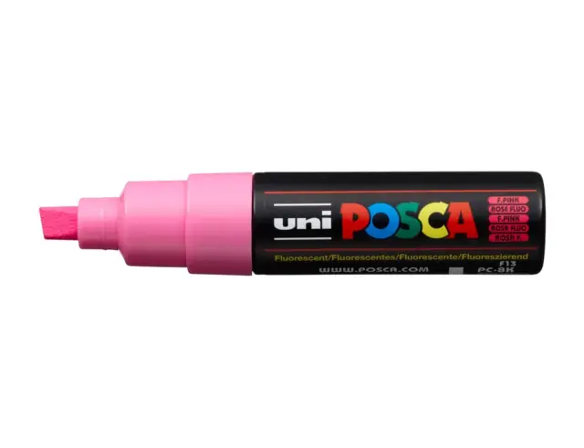 Μαρκαδόρος Σχεδίου Uni Posca PC-8K με πάχος μύτης 8.0mm - Fluorescent PinkPC-8K(E) - ΦΩΣ-POZ