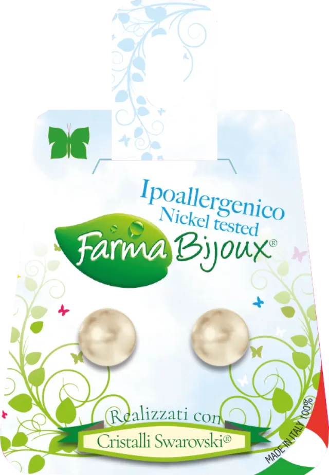 Farma Bijoux Υποαλλεργικά Σκουλαρίκια Perla Cream Rose 8mm 2