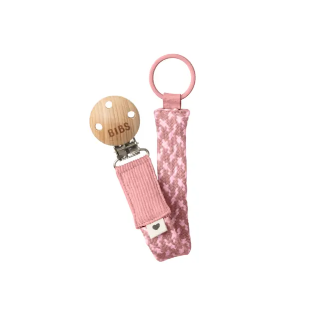 Κλιπ Πιπίλας Bibs Braided Dusty Pink/Baby Pink