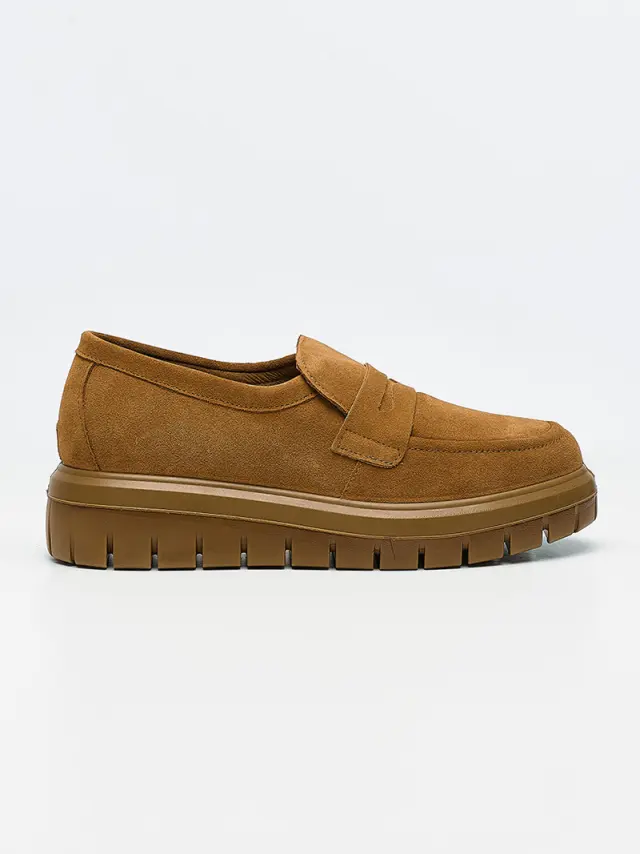 Imac Μοκασίνια-Loafers Γυναικείο δέρμα Nubuck Καφέ IMA/857130 TABACCO 3