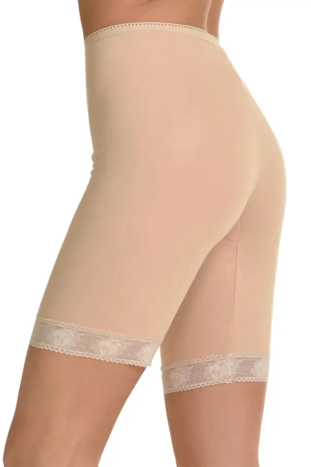 Μπεζ boxer shorts με δαντέλα