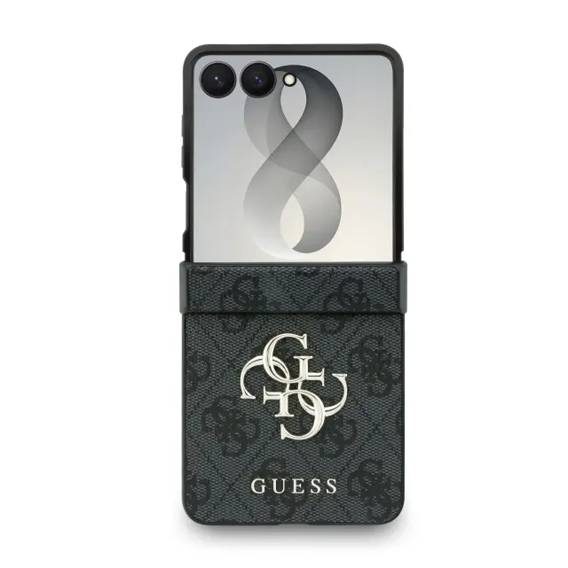 Guess PU 4G Metal Logo Case for Samsung Galaxy Z Flip 8 Grey 2