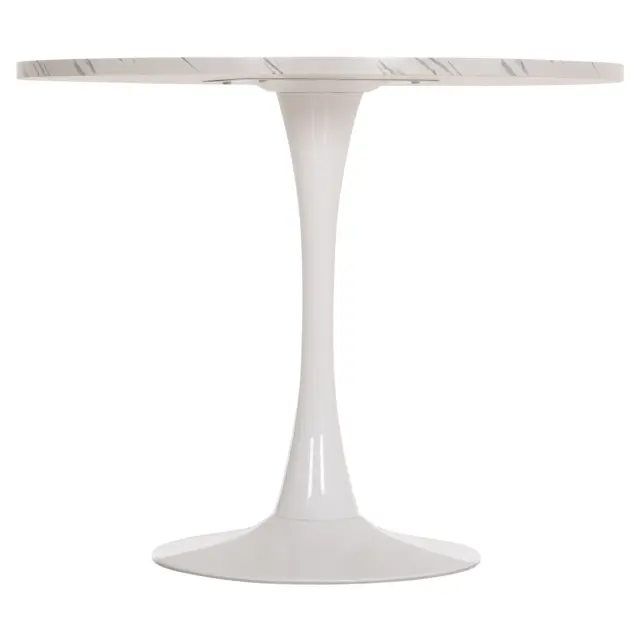 ΤΡΑΠΕΖΙ ΤΡΑΠΕΖΑΡΙΑΣ FB99421.11 ΣΤΡΟΓΓΥΛΟ WHITE MARBLE Φ90x74Υεκ. 3