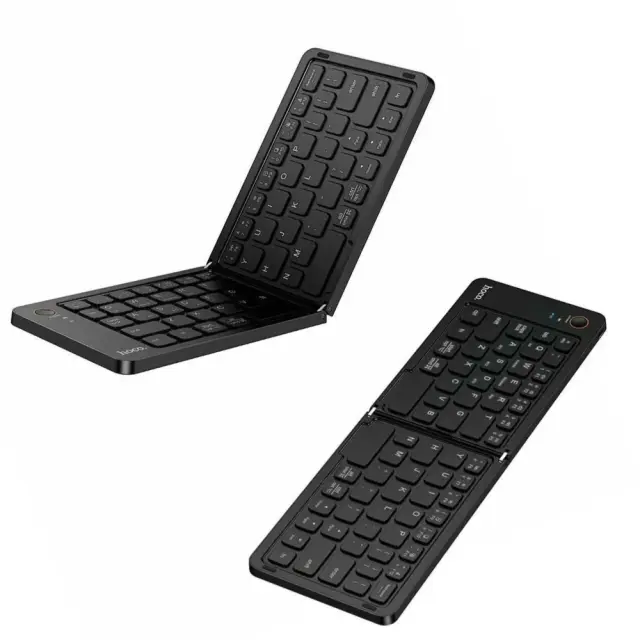 Ασύρματο Mini Πληκτρολόγιο Hoco GM71 Proficient Ultra-thin Αναδιπλούμενο 67 Πλήκτρων Αθόρυβο Bluetooth v5.2 180mAh Μαύρο
