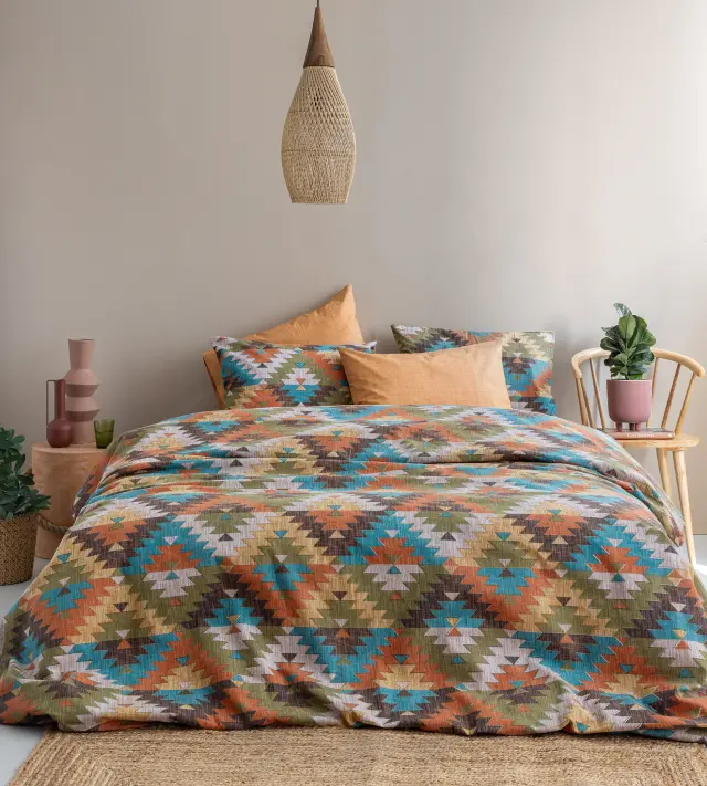 Σετ Σεντόνια 170Χ265 Μονά Flannel Beauty Palamaiki FB0223 Πολύχρωμο 100% βαμβακερόΧωρίς Λάστιχο