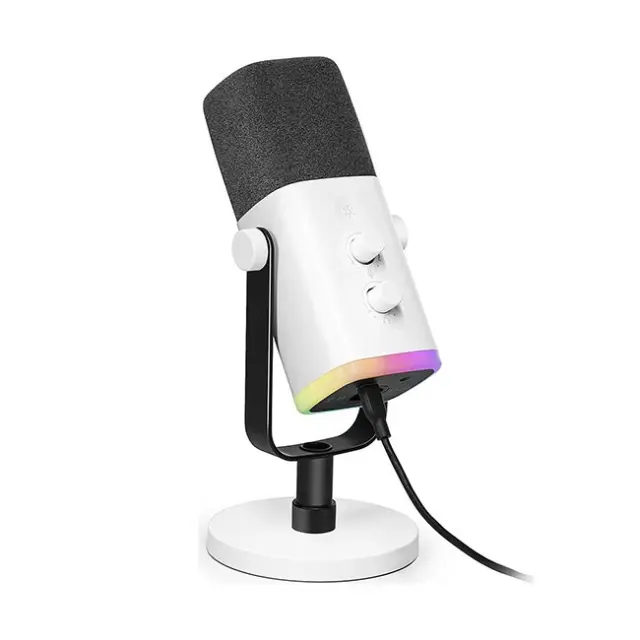 Fifine Μικρόφωνο AM8W AmpliGame USB/XLR RGB White (AM8W)