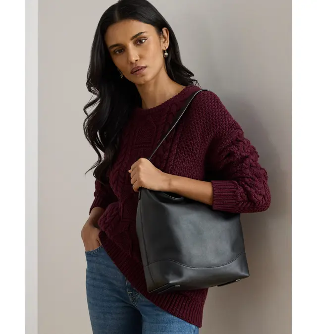 Τσάντα RALPH LAUREN Tasha Bucket Bag 431P03419 Μαύρο 2