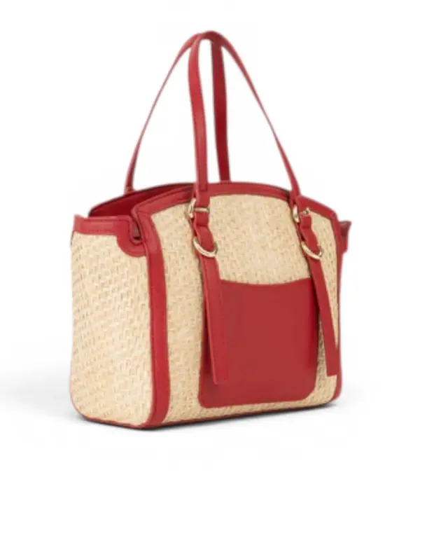 Valentino Bags - Γυναικεία Τσάντα Ώμου Demetra VBS9R904-235 Μπεζ/Κόκκινο 3