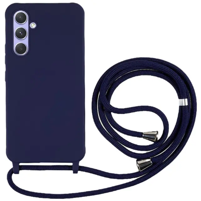 Slim Θήκη με Κορδόνι για τον Λαιμό για Samsung Galaxy A25-Dark Blue OEM