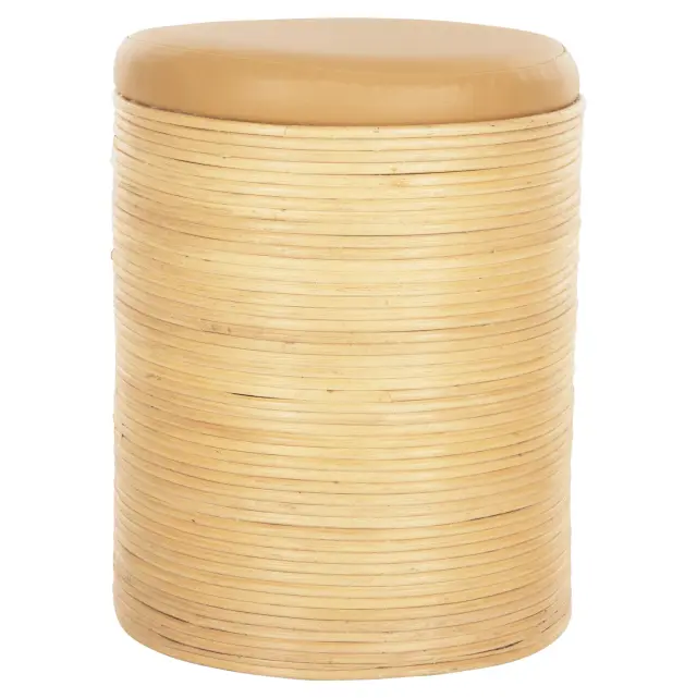 ΣΚΑΜΠΟ FB99886 ΦΥΣΙΚΟ RATTAN-ΚΑΘΙΣΜΑ ΑΠΟ PU ΜΠΕΖ Φ37x47Υεκ. 3