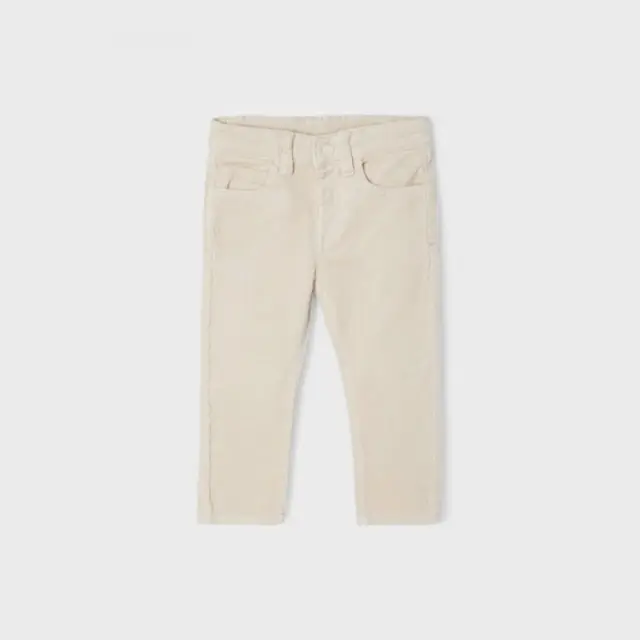 Baby 6 μηνών έως 4 ετών Παντελόνι κοτλέ slim fit βασικό μπεζ - 3Ε