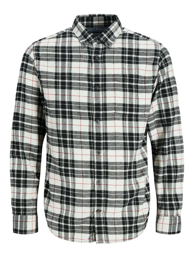 JPRBLUCLASSIC WALTER CHECK SHIRT L/S Cloud Dancer